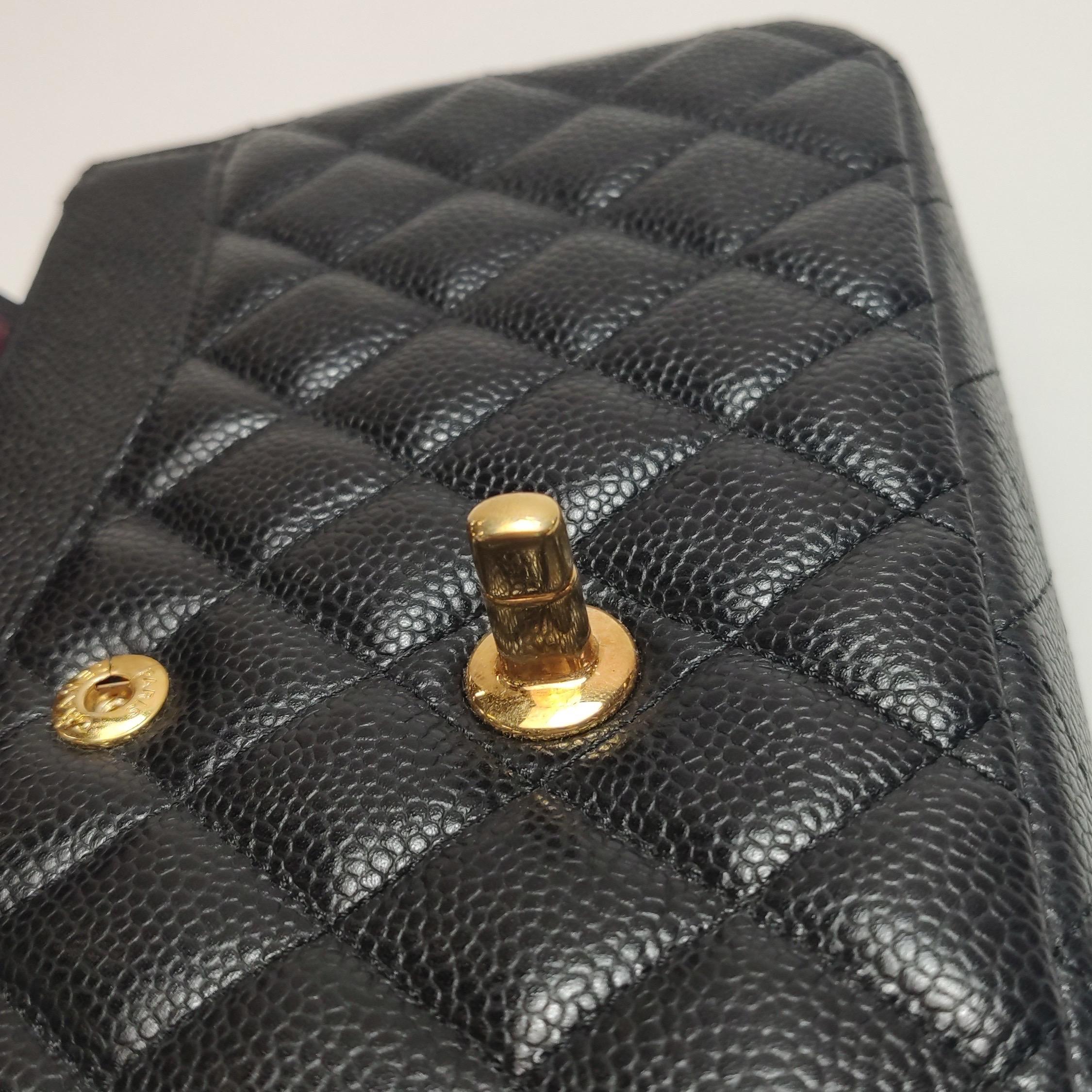 Chanel Classic Flap Medium Black Caviar Leather Gold-tone Hardware 2012-2013 For Sale 7