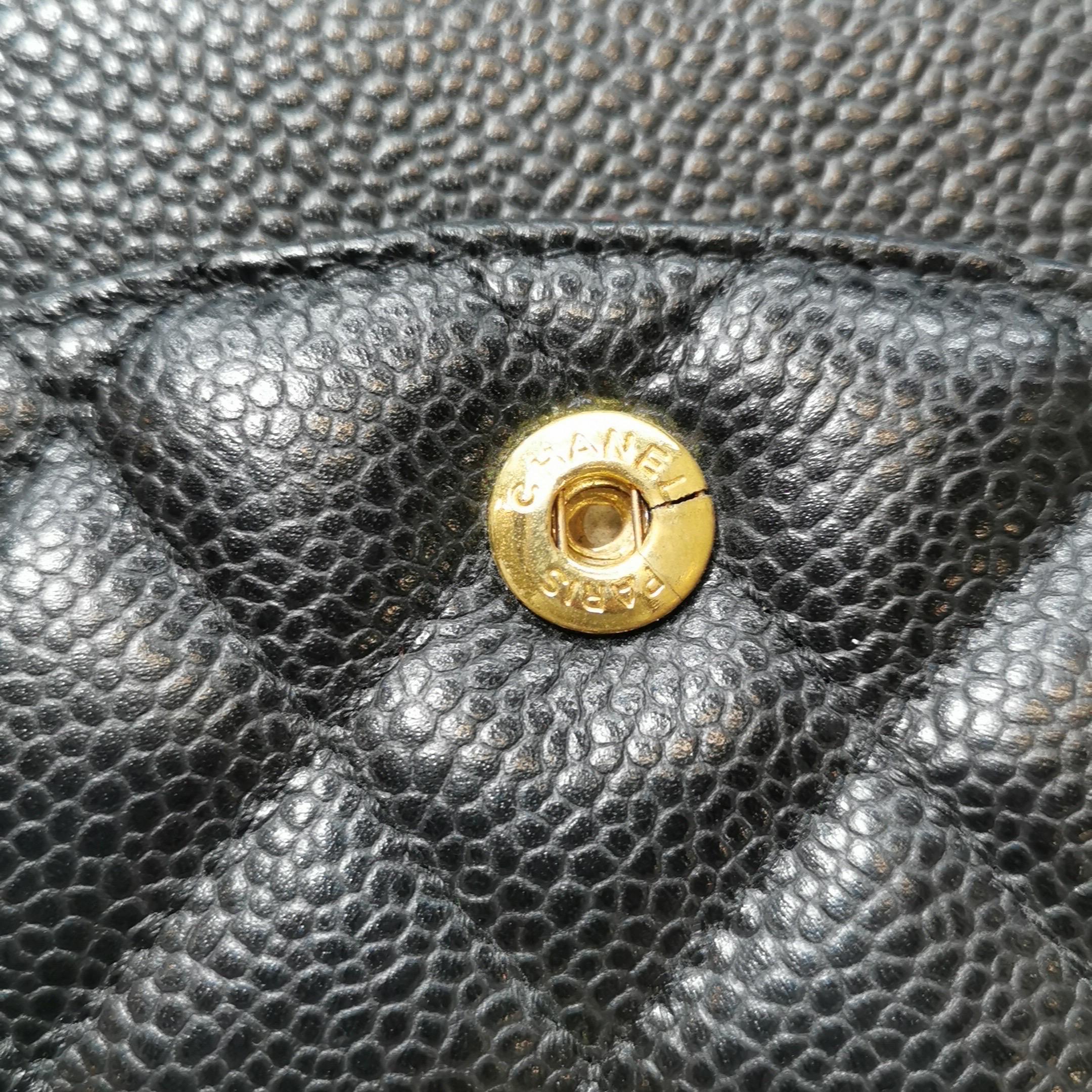 Chanel Classic Flap Medium Black Caviar Leather Gold-tone Hardware 2012-2013 For Sale 16