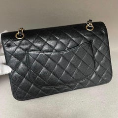 Chanel Classic Flap Medium Black Caviar Leather with 24k Gold Hardware, 2008