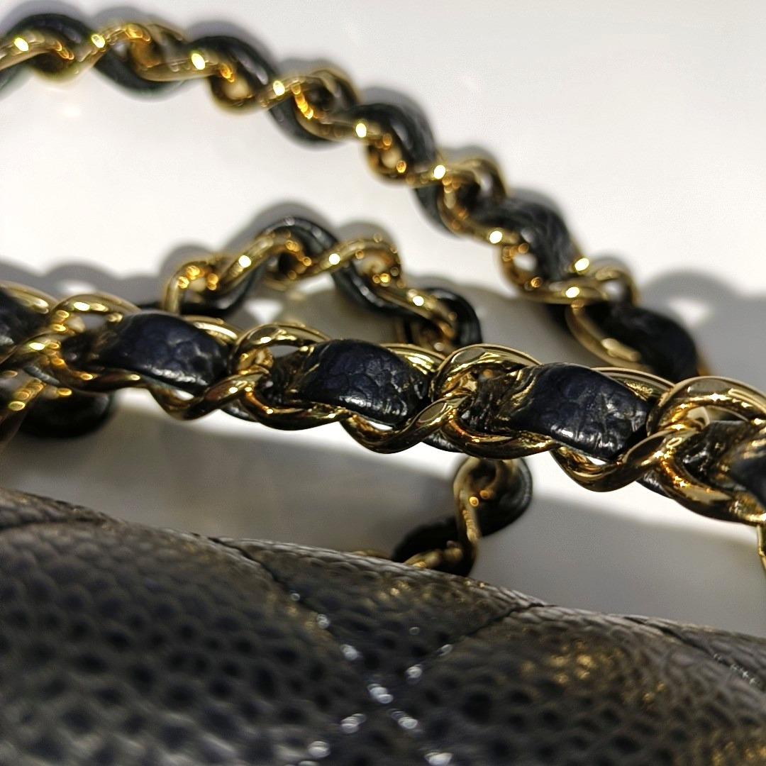 Chanel Classic Flap Medium Black Caviar Leather with Gold-tone Hardware, 2018 8