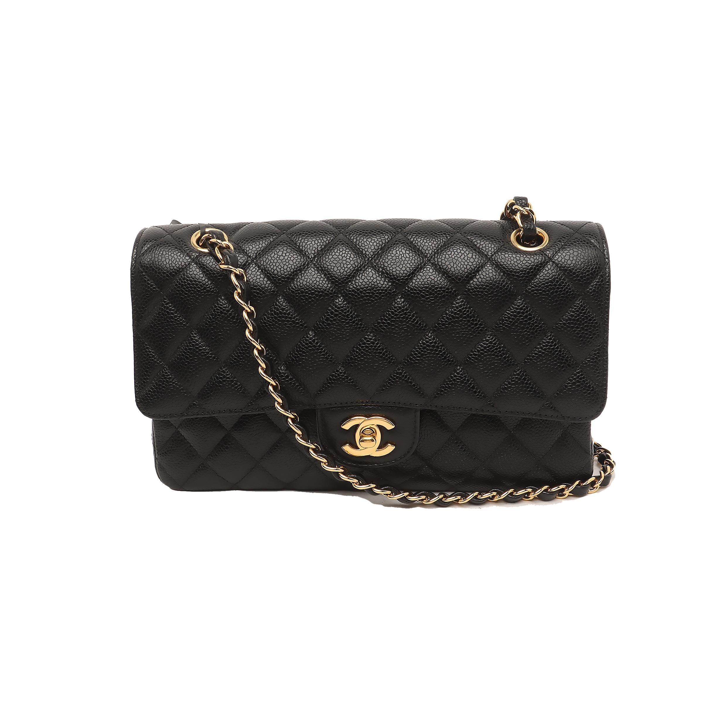 Women's Chanel Classic Flap Medium Black Caviar Leather with Gold-tone Hardware, 2018