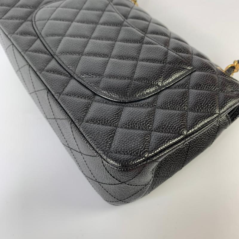 Chanel Classic Flap Medium Black Caviar Leather with 24k Gold Hardware, Pre-2010 7