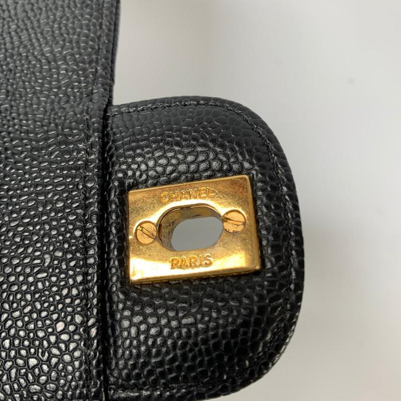 Chanel Classic Flap Medium Black Caviar Leather with 24k Gold Hardware, Pre-2010 15