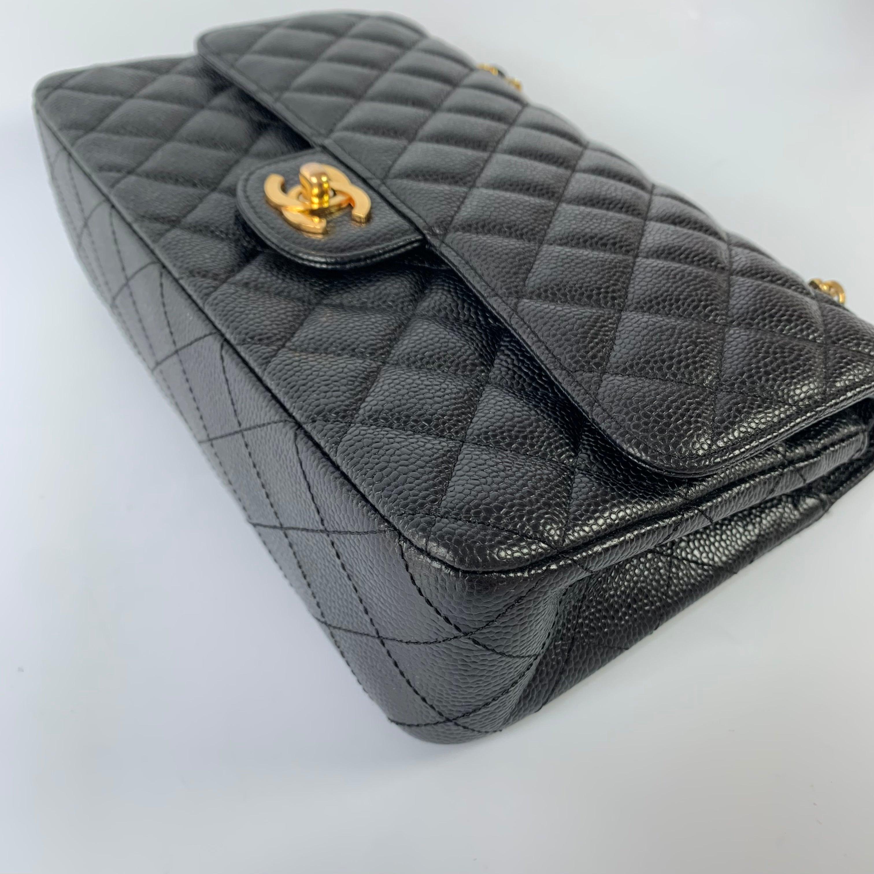 Chanel Classic Flap Medium Black Caviar Leather with 24k Gold Hardware, Pre-2010 5