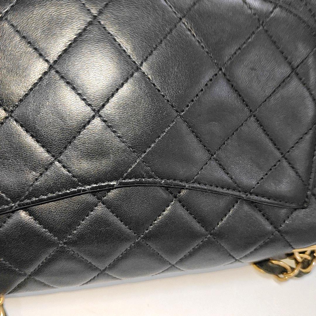Chanel Classic Flap Medium Black Lambskin Leather Valentine Marine Charms 7