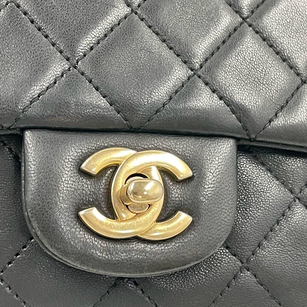 Chanel Classic Flap Medium Black Lambskin Leather Valentine Marine Charms 12