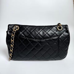 Chanel Classic Flap Medium Black Lambskin Leather Valentine Marine Charms