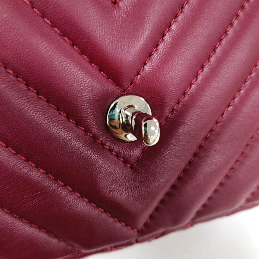 Chanel Classic Flap Medium Chevron Burgundy Quilted Lambskin Leather, 2012 5