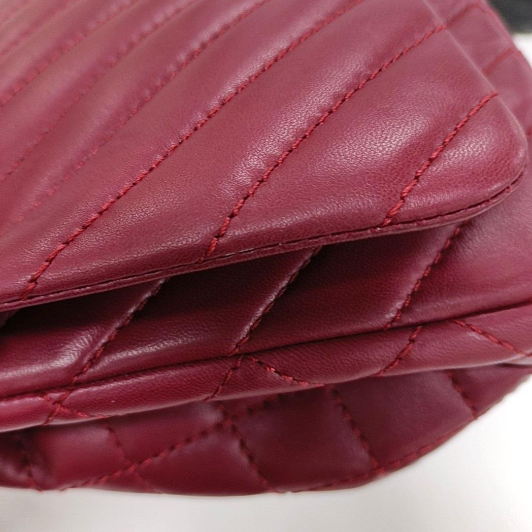 Chanel Classic Flap Medium Chevron Burgundy Quilted Lambskin Leather, 2012 1