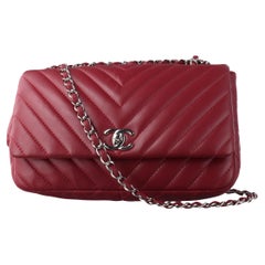 Chanel Classic Flap Medium Chevron Burgundy Quilted Lambskin Leather, 2012