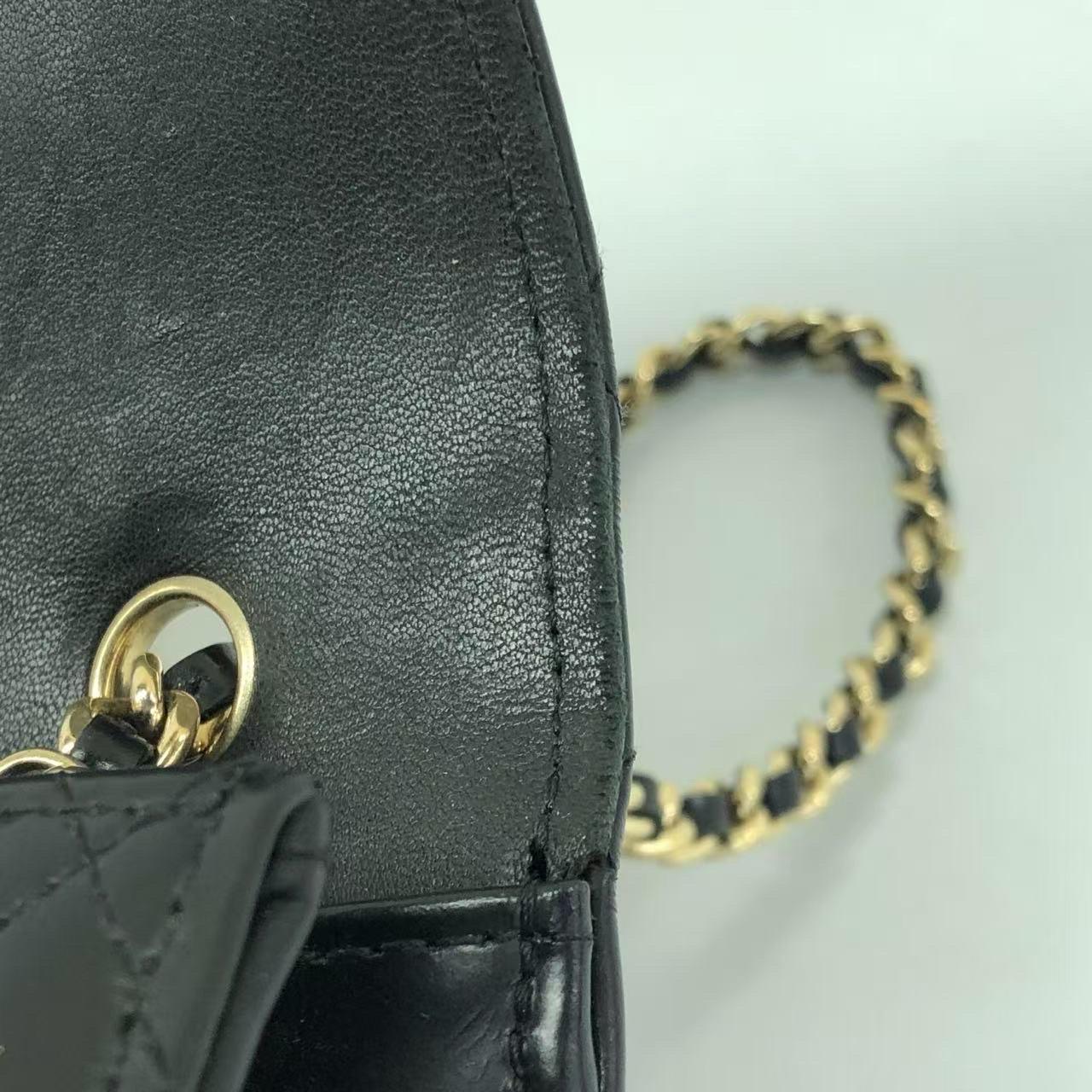 Chanel Classic Flap Medium Este Oeste Negro Piel de becerro 2011-2012 en venta 11
