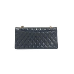 Chanel Classic Flap Medium East West Black Calfskin Leather 2011-2012
