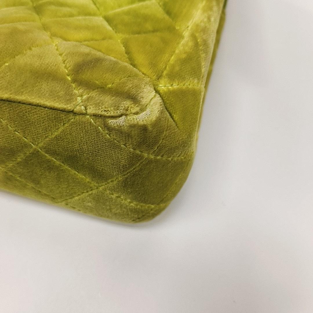 Chanel Classic Flap Medium Green Velvet Black Hardware, 2014-2015 7