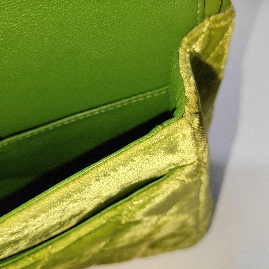 Chanel Classic Flap Medium Green Velvet Black Hardware, 2014-2015 8