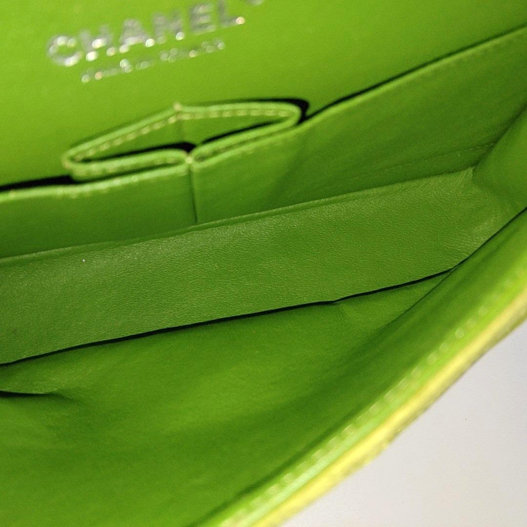 Chanel Classic Flap Medium Green Velvet Black Hardware, 2014-2015 9