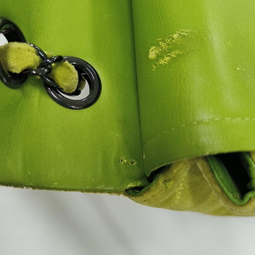Chanel Classic Flap Medium Green Velvet Black Hardware, 2014-2015 4