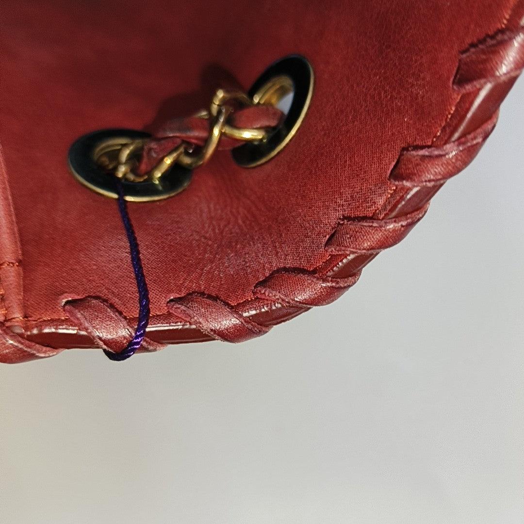 Chanel Classic Flap Medium Happy Stitch Red Fabric Gold Hardware, 2015-2016 en vente 8