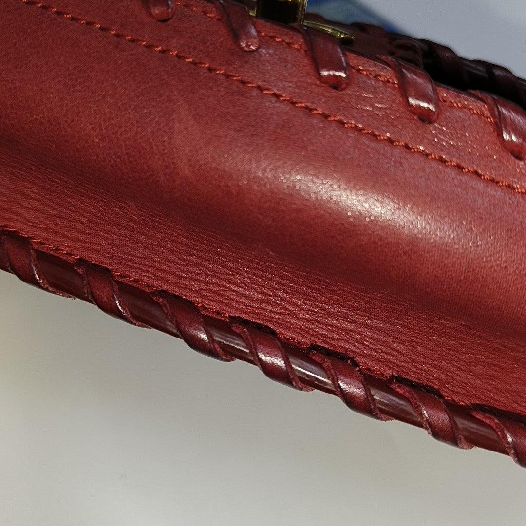 Chanel Classic Flap Medium Happy Stitch Red Fabric Gold Hardware, 2015-2016 en vente 13
