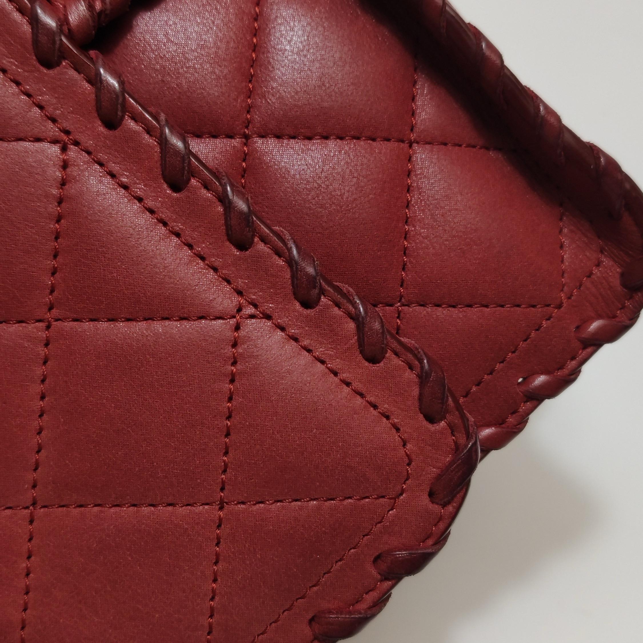 Chanel Classic Flap Medium Happy Stitch Red Fabric Gold Hardware, 2015-2016 en vente 13