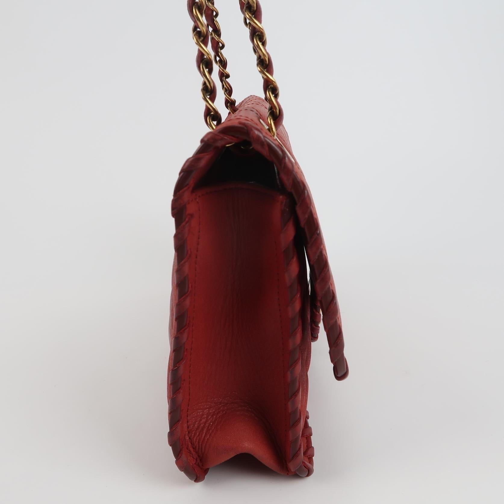 Chanel Classic Flap Medium Happy Stitch Red Fabric Gold Hardware, 2015-2016 en vente 1