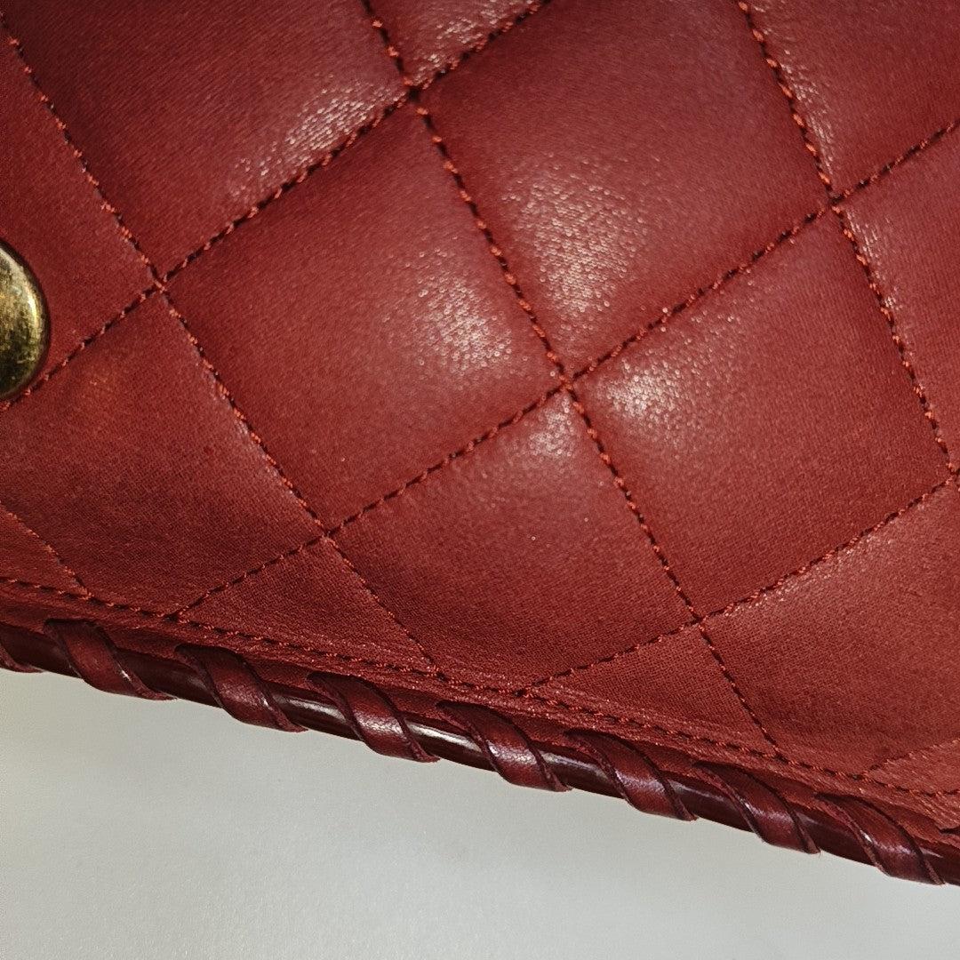 Chanel Classic Flap Medium Happy Stitch Red Fabric Gold Hardware, 2015-2016 en vente 2