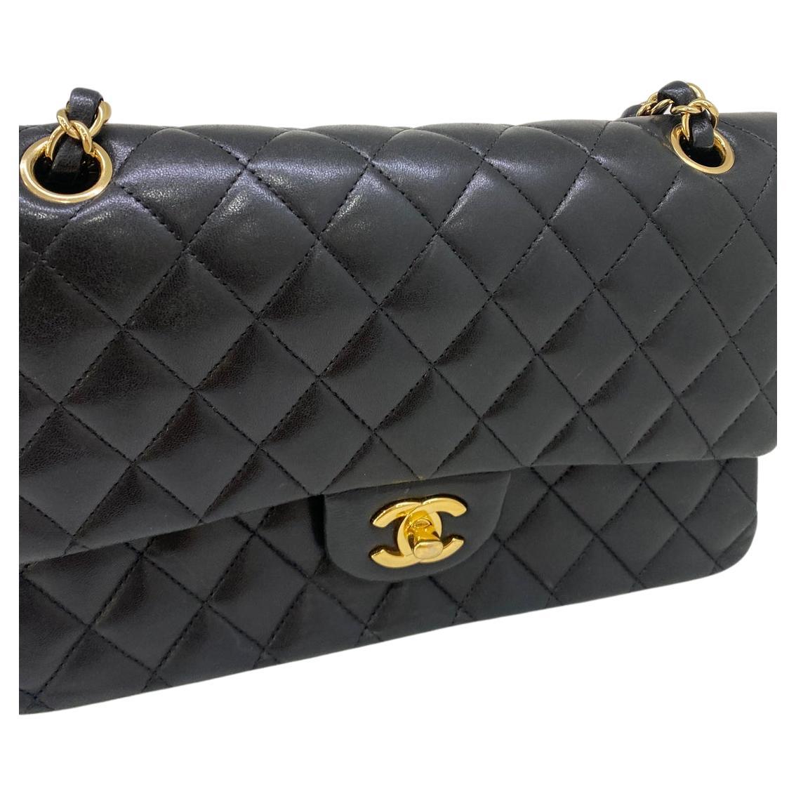 chanel black quilted leather bag