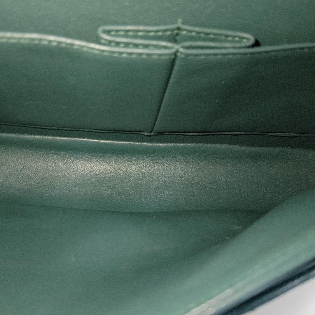 Chanel Classic Flap Medium Teal Green Caviar Leather with Silver Hardware en vente 9