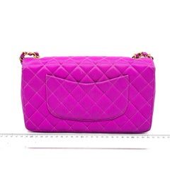 Chanel Classic Flap Medium Vintage Pink Fuchsia Canvas with 24k Gold Plated Hard