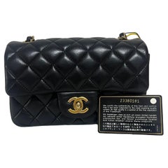 Chanel Classic Flap Mini 2016 Black Lambskin Leather Gold Hardware