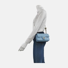 Chanel Classic Flap Mini Baby Blue Lambskin Pearl Crush Adjustable Gold Ball Cha