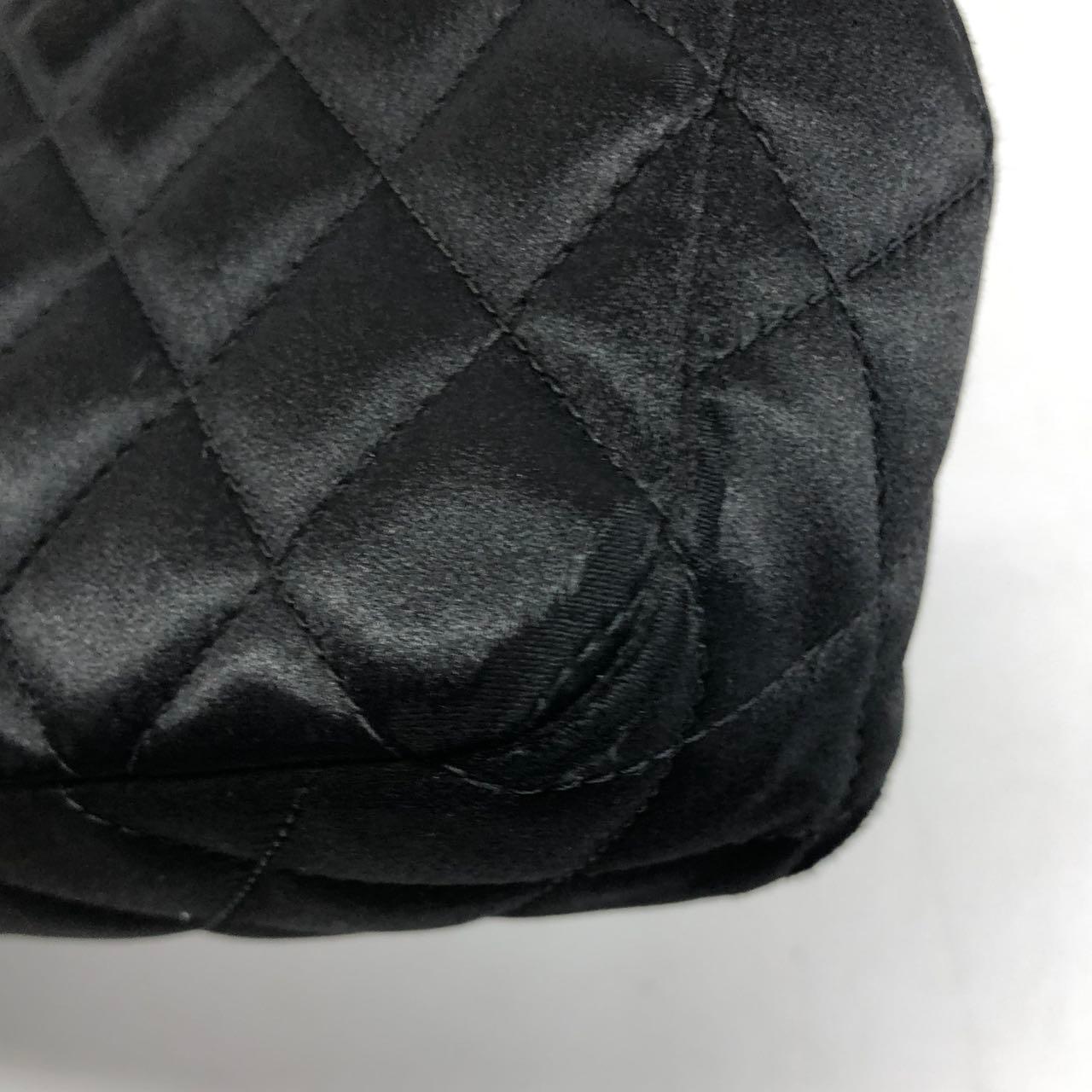 Chanel Classic Flap Mini Schwarz Seide Satin Gold Hardware 2015-2016 im Angebot 6