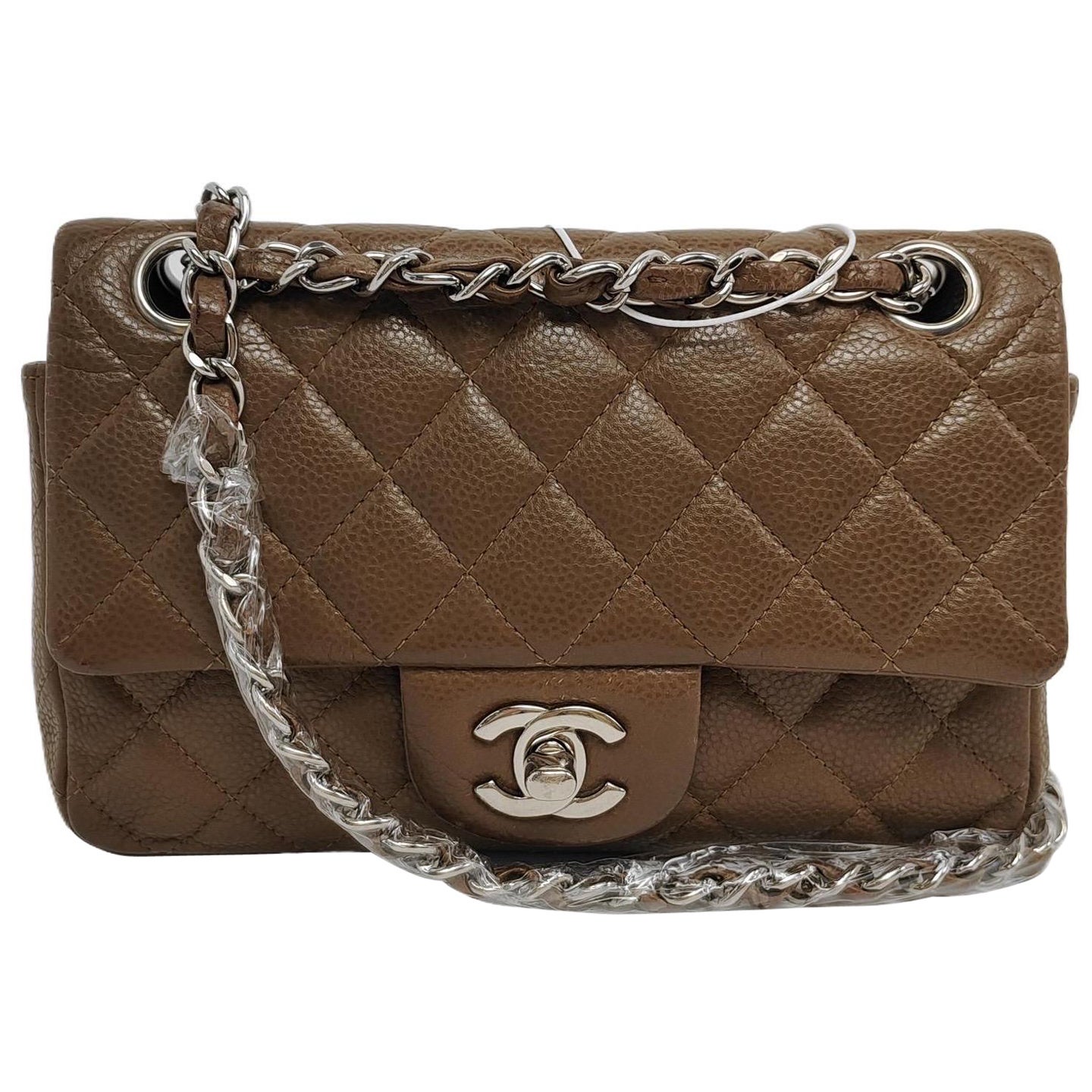 Chanel Classic Flap Mini Brown Caviar leather silver hardware, 2011