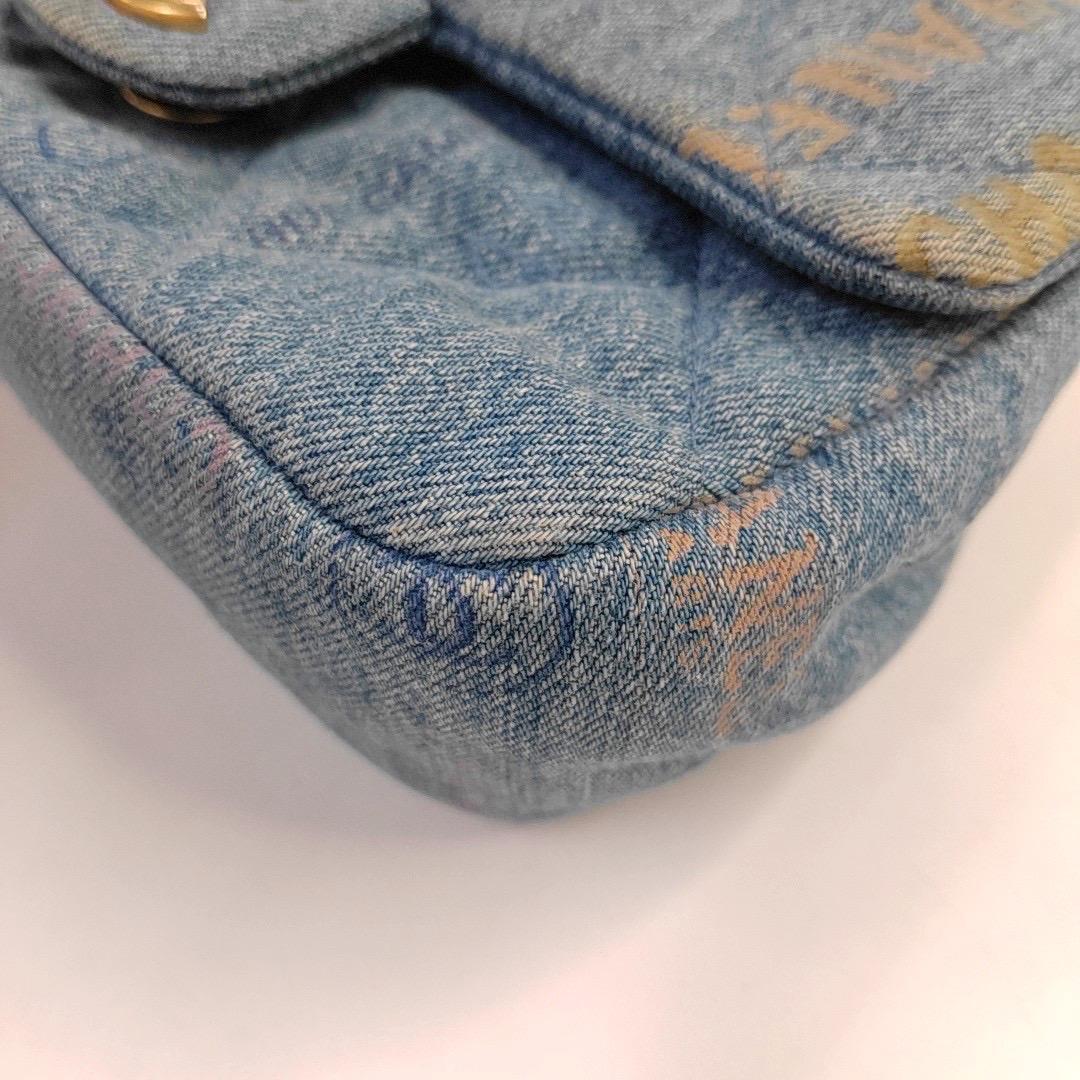 Chanel Classic Flap Mini Rectangular Blue Denim Jeans Gold Hardware Microchip 7