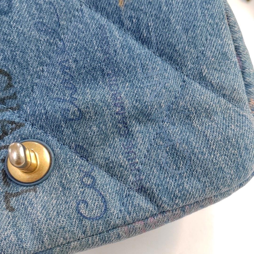 Chanel Classic Flap Mini Rectangular Blue Denim Jeans Gold Hardware Microchip 2