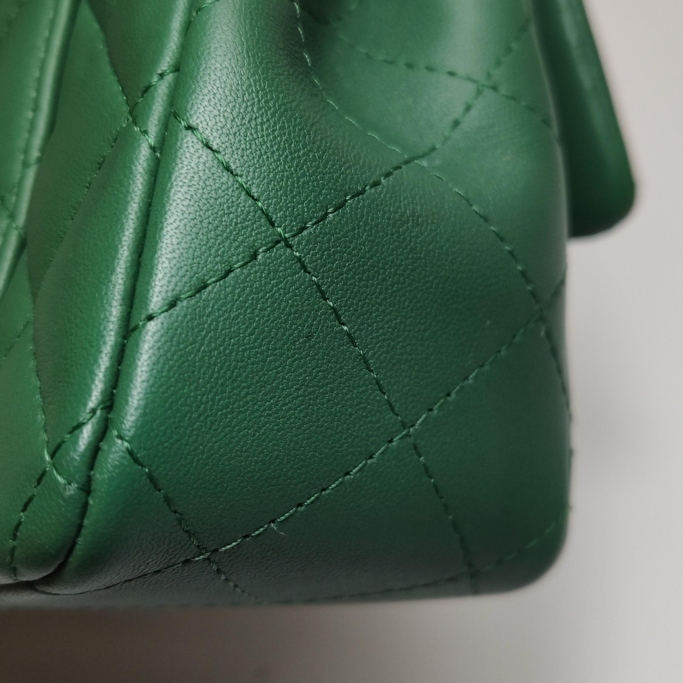 Chanel Classic Flap Mini Rettangolare Greene & Greene Leather Argento Hardware in vendita 2