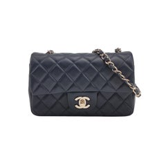 Chanel Classic Flap Mini Rectangular Navy Lammleder Gold Hardware, 2020