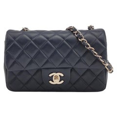 Chanel Classic Flap Mini Rectangular Navy Lammleder Gold Hardware, 2020
