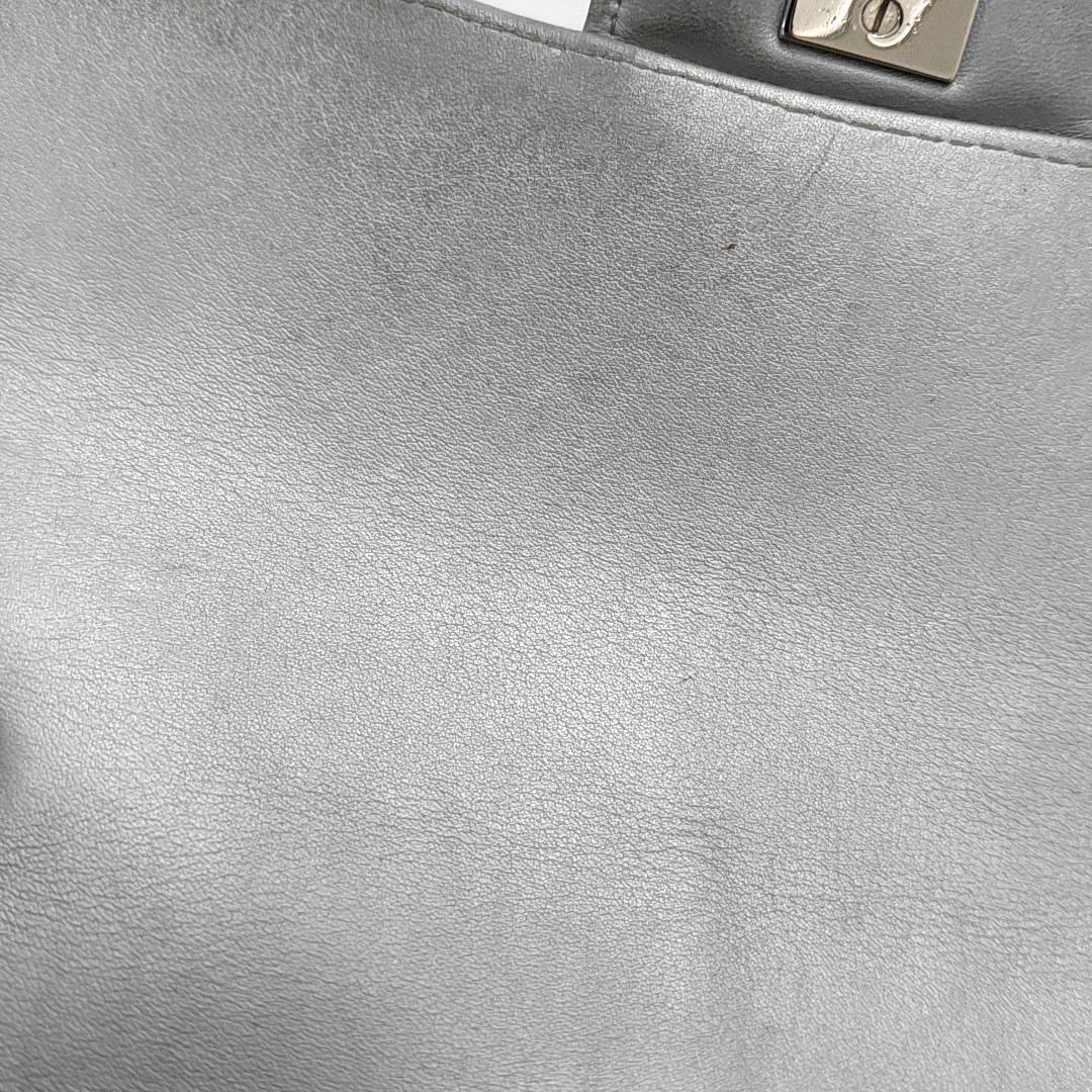 Women's Chanel Classic Flap Mini Rectangular Patent Metallic Crumpled Calfskin Chevron For Sale