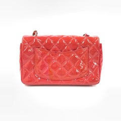Chanel Classic Flap Mini Red Patent Leather Silver Hardware