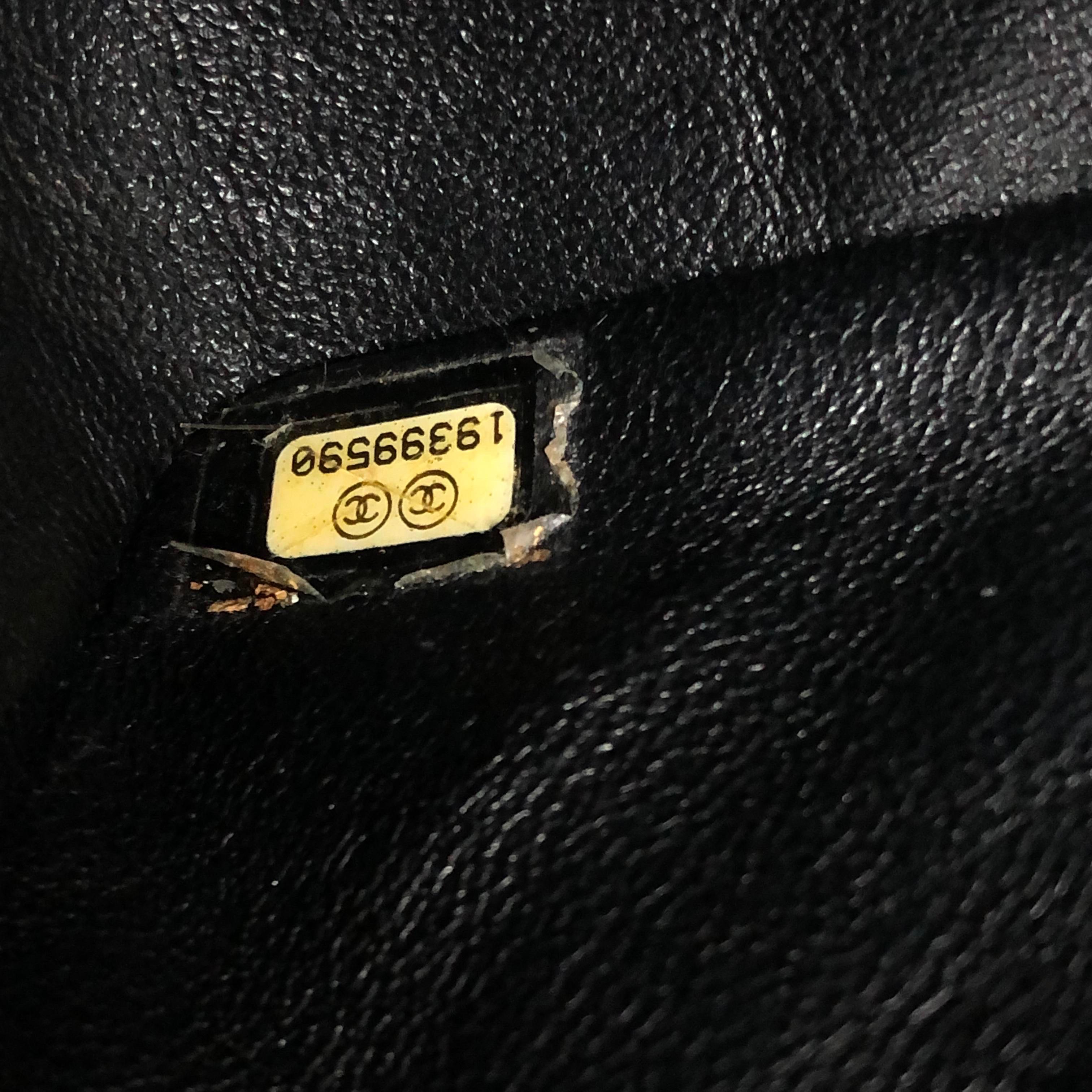 Chanel Classic Flap Mini Square Bolso de piel de cordero charol negro 2014 en venta 10