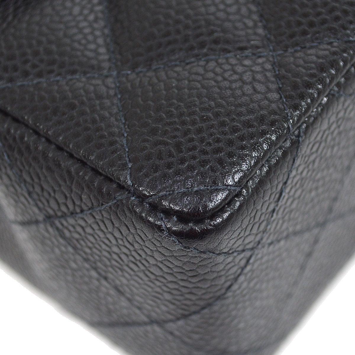 Chanel Classic Flap Mini Square Chain Shoulder Bag Black Caviar In Good Condition For Sale In London, GB