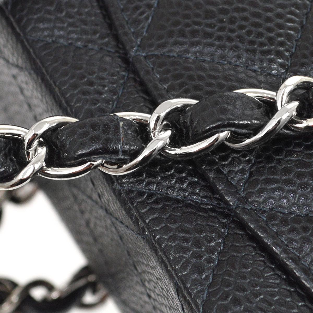 Chanel Classic Flap Mini Square Chain Shoulder Bag Black Caviar For Sale 1