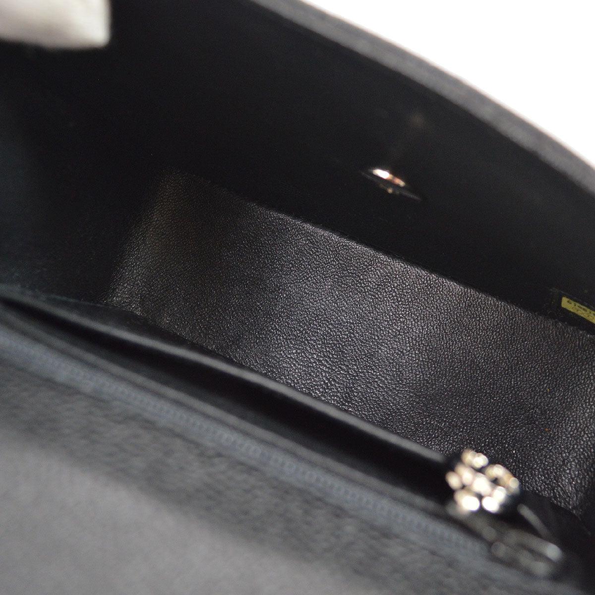 Chanel Classic Flap Mini Square Chain Shoulder Bag Black Caviar For Sale 4