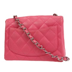 Chanel Classic Flap Mini Square Chain Shoulder Bag Pink Caviar