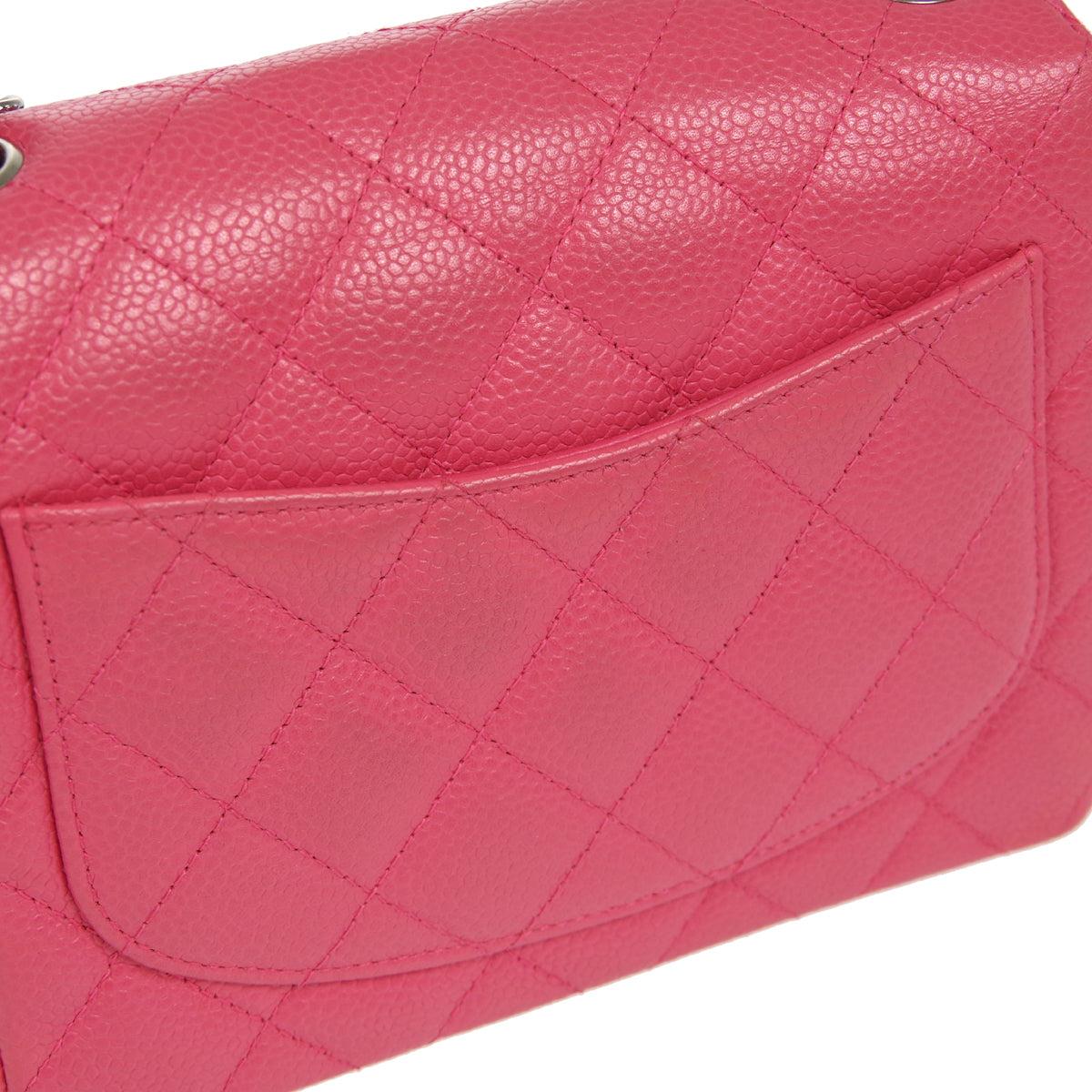 Chanel Classic Flap Mini Square Chain Shoulder Bag Pink Caviar For Sale 1