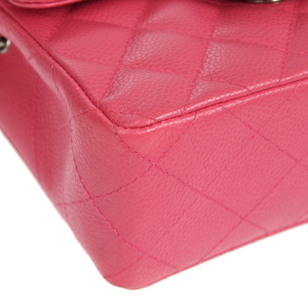 Chanel Classic Flap Mini Square Chain Shoulder Bag Pink Caviar For Sale 2