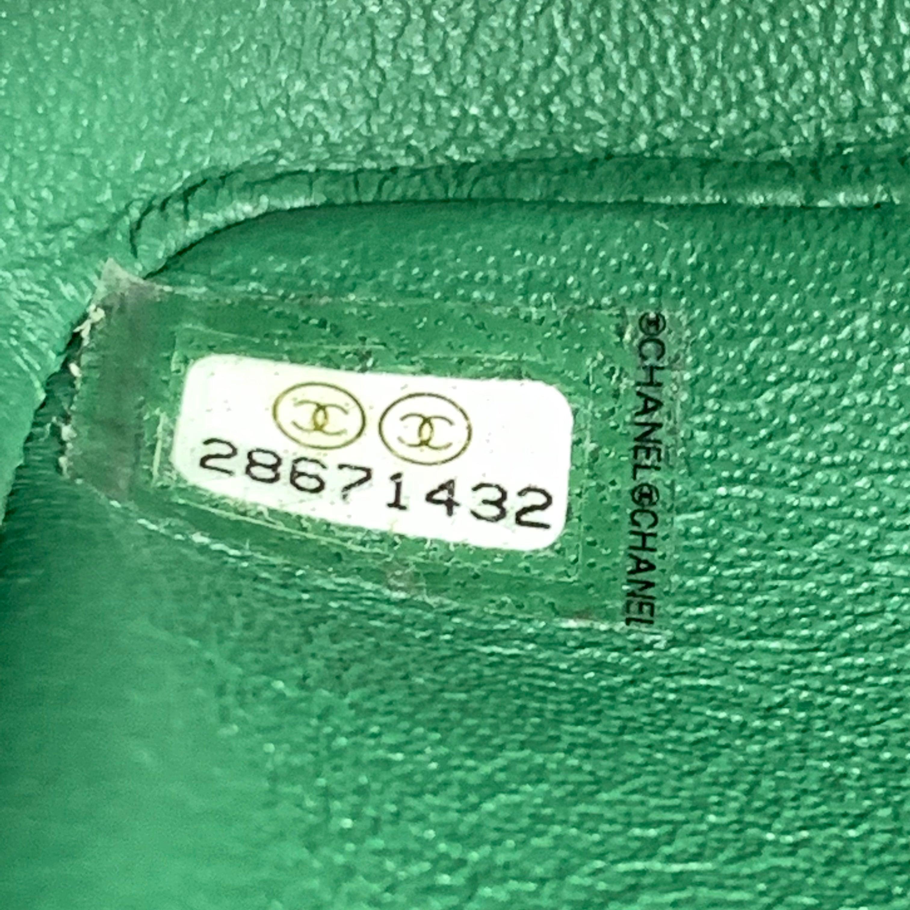 Women's Chanel Classic Flap Mini Square Dark Green Lambskin Crossbody Bag Full Set, 2019