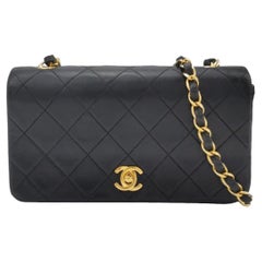 Chanel Classic Flap Mini Vintage 1989-1991 Lambskin Leather w/ 24k Gold Hardware