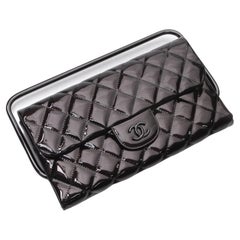 Chanel Classic Flap Patent Black Frame Clutch