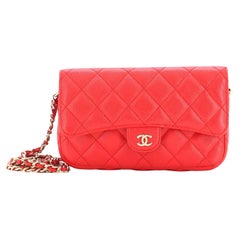 Chanel Classic Flap Phone Holder with Chain Quilted Caviar